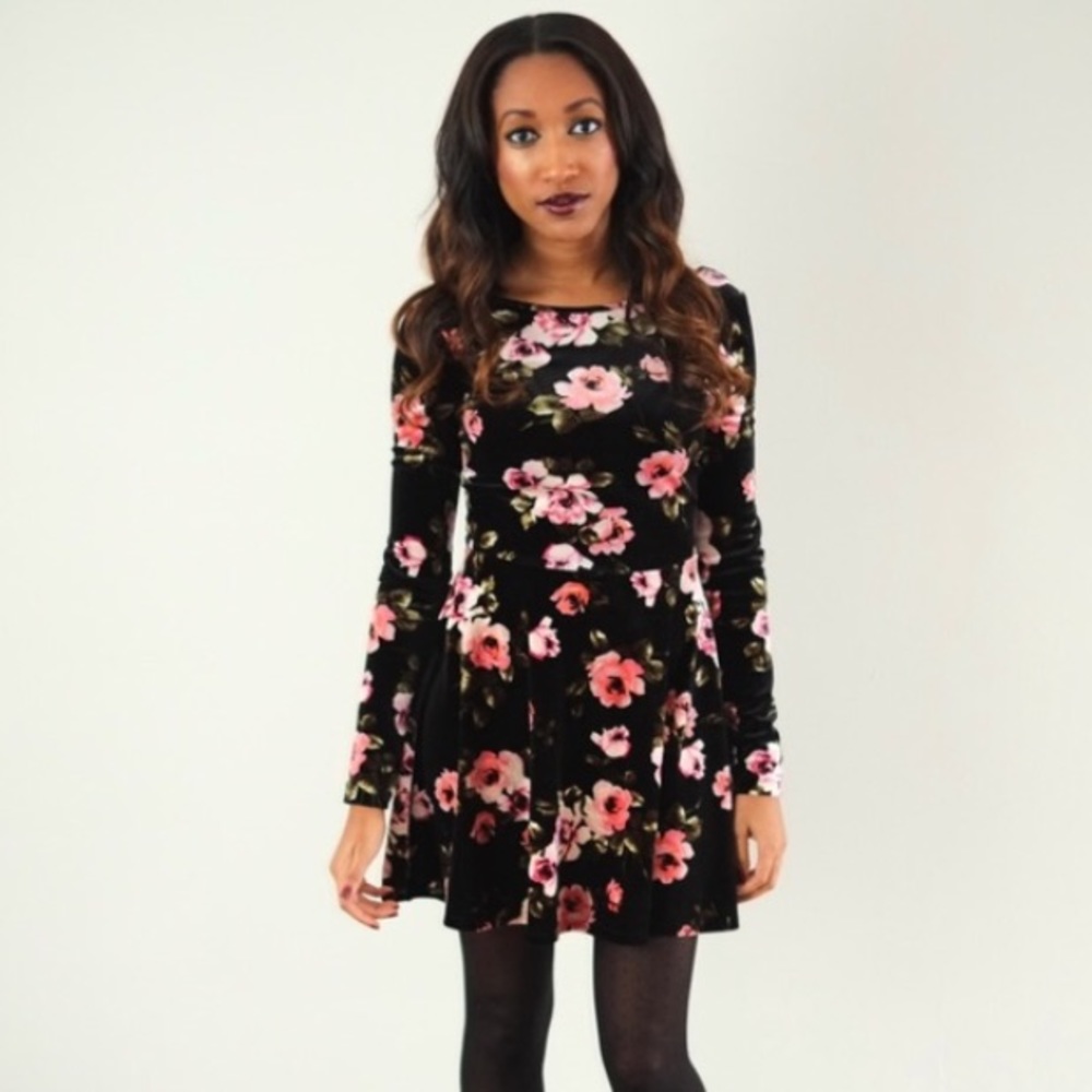 Black Floral Bethany Mota Dress